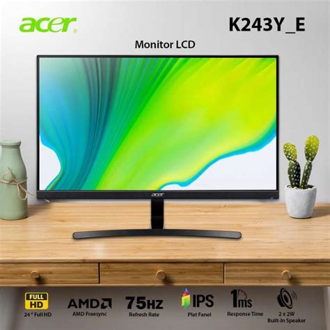 Acer Monitor; 24'' IPS-FHD; 100HZ; VGA+HDMI; AC power 100-240V